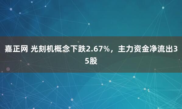 嘉正网 光刻机概念下跌2.67%，主力资金净流出35股